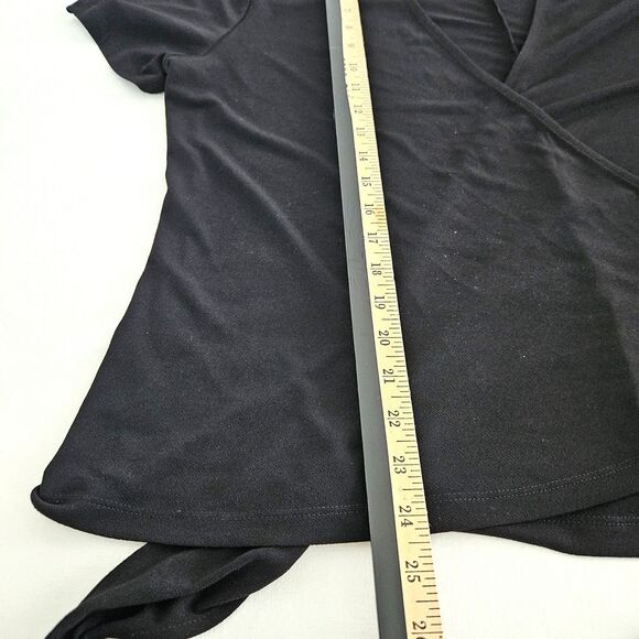 NWT THE LIMITED V-Neck Wrap Blouse Womens XL Black Stretchy Reversible Shirt $69 - Picture 7 of 9